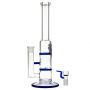 Black Leaf Glass Bong with Double HoneyComb Disc Perc | 32cm - Bowl Included
