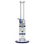 Black Leaf Glass Bong with Double HoneyComb Disc Perc | 32cm - Front View 