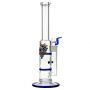 Black Leaf Glass Bong with Double HoneyComb Disc Perc | 32cm - Side View 5
