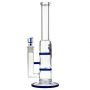 Black Leaf Glass Bong with Double HoneyComb Disc Perc | 32cm - Side View 3
