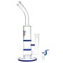 Black Leaf - Glass Bong with Double HoneyComb Disc Perc - 36cm - Herb Bowl Included 