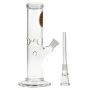 Glass Straight Mini Mandala Ice Bong | 14.5 mm - Downstem with Attached Herb Bowl