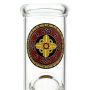 Glass Straight Mini Mandala Ice Bong | 14.5 mm - Logo