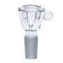 Glass Diamond Herb Bowl with Handle | 14.5mm | Clear | Side View