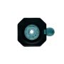 Glass Diamond Herb Bowl with Handle | 14.5mm | Teal | Top View