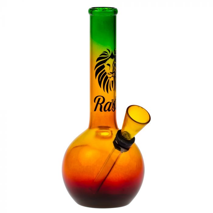 Rasta Lion Colored Glass Mini Bubble Base Bong