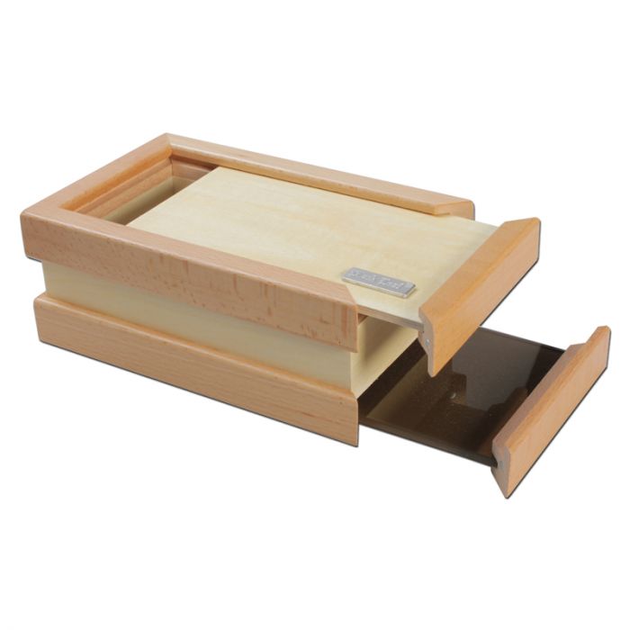 Black Leaf Wooden Pollen Sifter Kief Box, Large