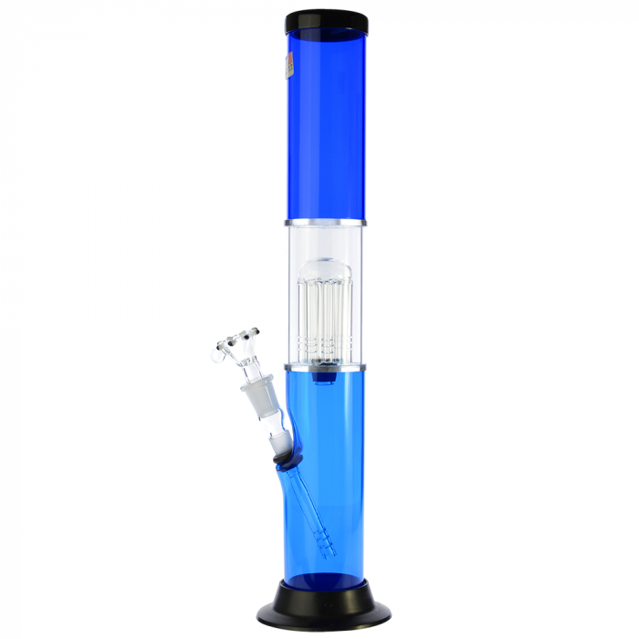 Acrylic Straight Bong with Glass Tree Perc Downstem and Herb Bowl