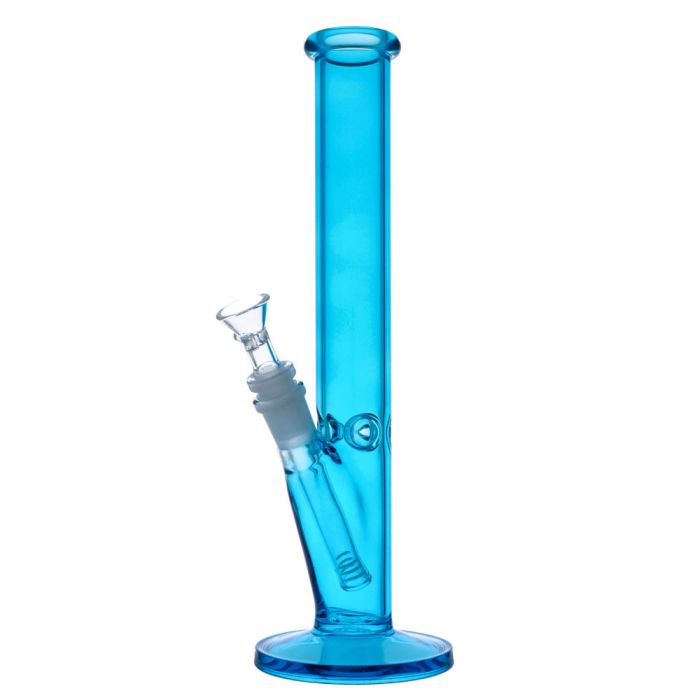 Straight Cylinder Neon Glass Ice Bong