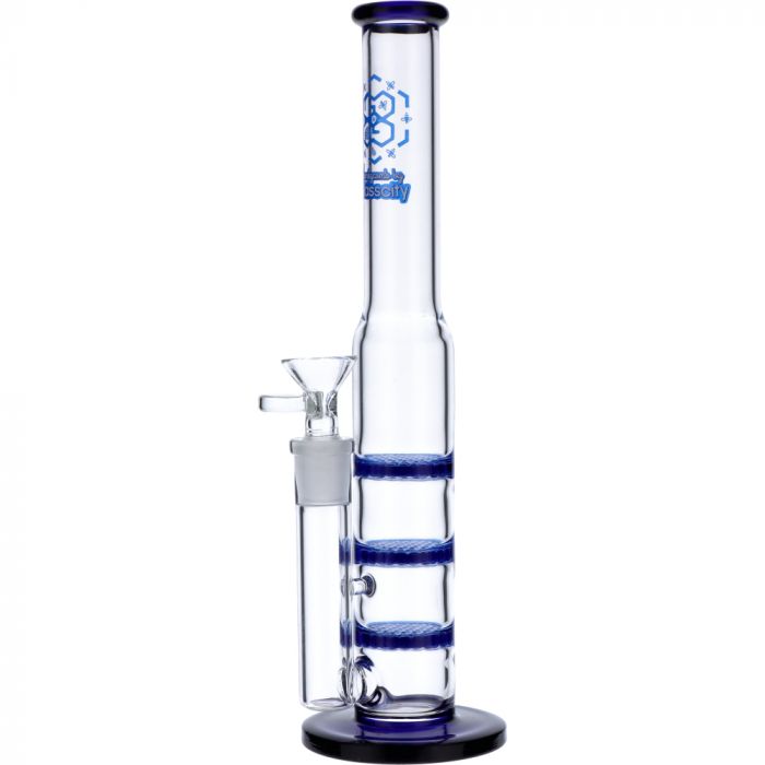 Glasscity Straight Glass Bong with Triple Honeycomb Disc Perc