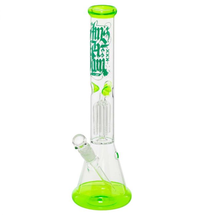 Amsterdam Glass Green Beaker Ice Bong with 4-Arm Tree Percolator