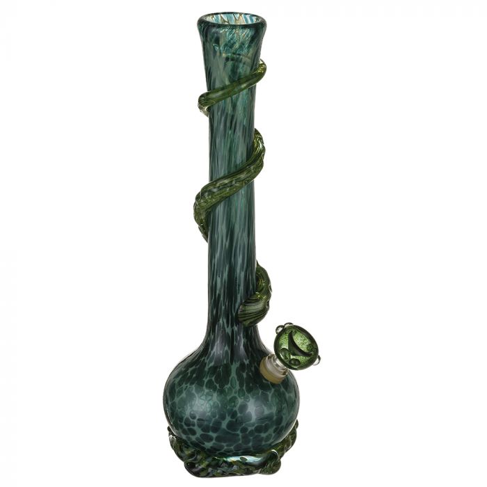 Noble Glass 14 Inch Tall Green Glass Bong with Green Wrap and Foot ...