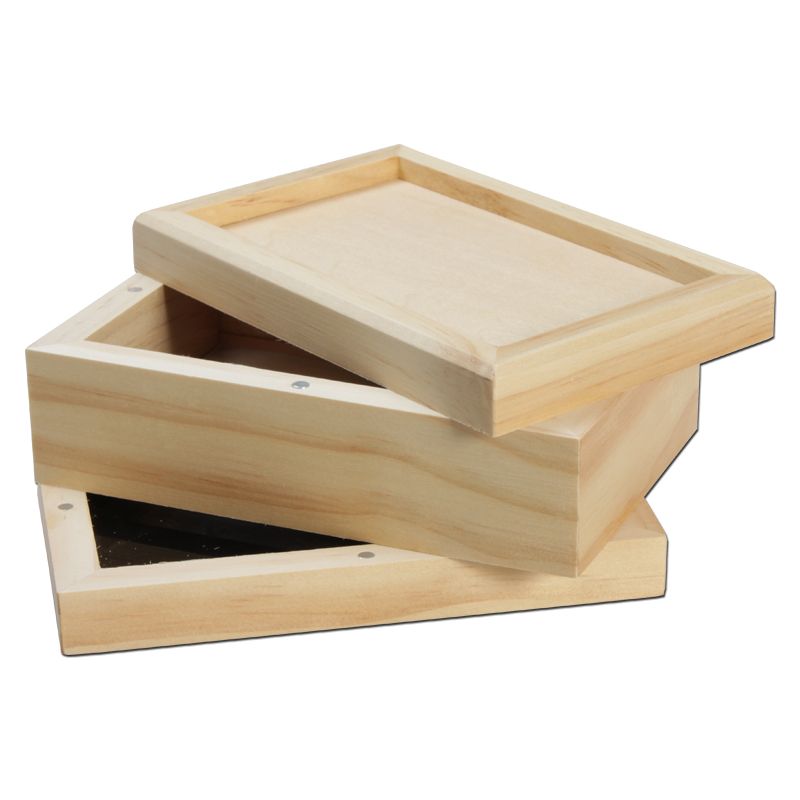 Wooden Pollen Sifter Kief Box 3 part Grasscity