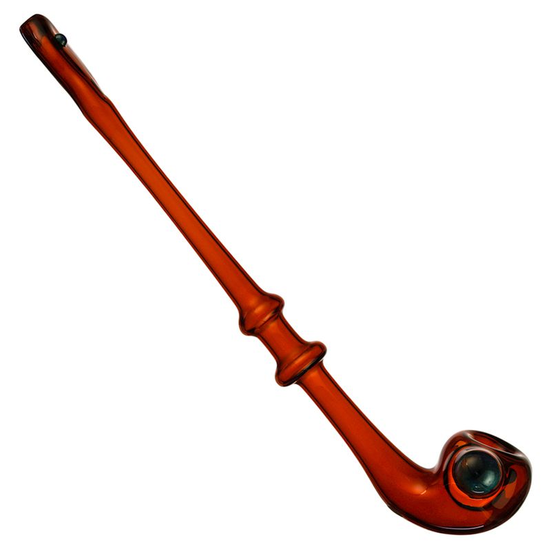 Glass Gandalf-Style Sherlock Pipe - Amber Glass with Color Marbles |  Grasscity.com