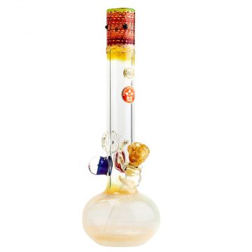 Jerome Baker Designs 50/5 Limited Edition Glass Bubble Base Bong | Red Marble - Side View 1