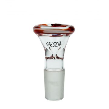 G-Spot Glass - Color Pure Bowl Cone - 18.8mm - Red and white