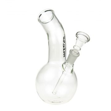 Micro Bong with Bubble Base and Bent Neck