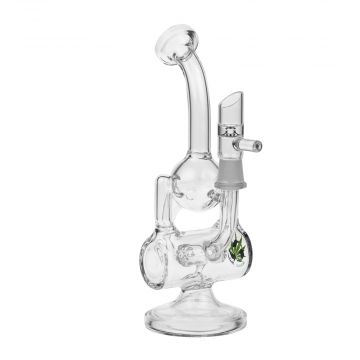 Black Leaf - Recycler Bubbler with Drum Diffuser - Clear - Side view 1