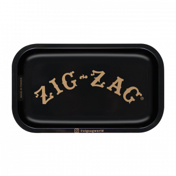 Zig Zag Small Metal Black Rolling Tray