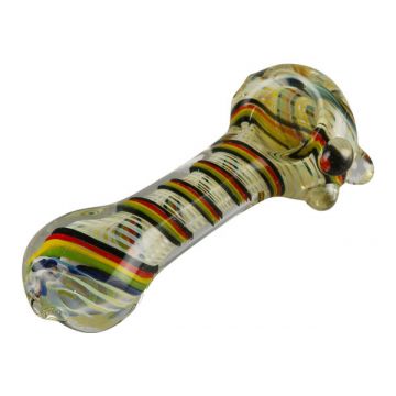Worked Rasta Spoon Glass Pipe | Side View 1