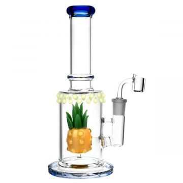 Pineapple Perc Decorative Dab Rig with UV Accents | Side View 