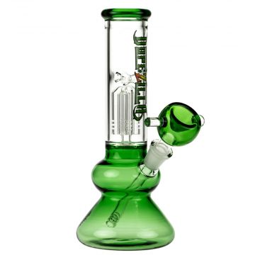 Dopezilla Glass Tokyo Dope Beaker Ice Bong with Tree Perc | Green - Side View 1