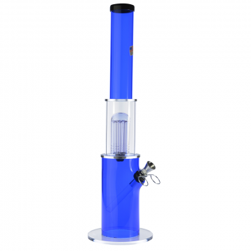  Acrylic Bong with Glass tree Perc and Metal Herb Bowl | Blue