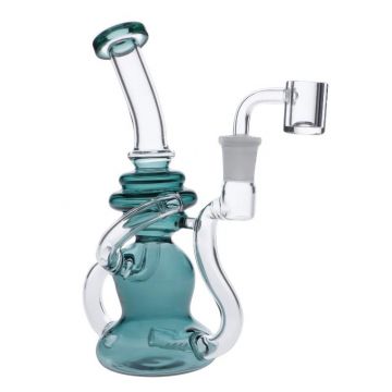 Bent Neck Recycler Dab Rig - Teal