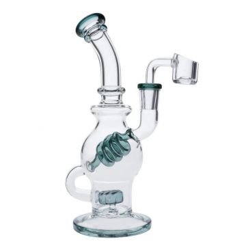GPT Teal Twister Perc Recycler Dab Rig