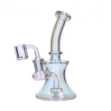 Fumed Bell Dab Rig with Showerhead Perc | Clear | side view 1
