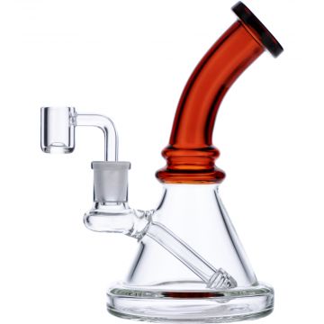 Mini Bent Neck Dab Rig | Amber | Side view 1