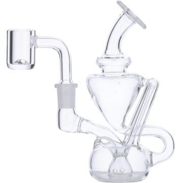 Mini Recycler Dab Rig with Quartz Banger | Side view 1