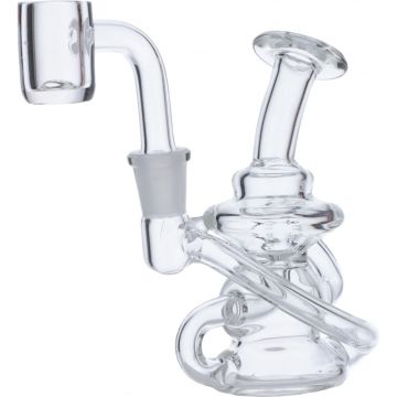 Mini Dab Rig Recycler with Quartz Banger | Side view 1