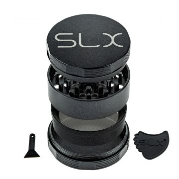 SLX Aluminum Non-Stick Herb Grinder | 4-Part | 2.4 Inch | Black