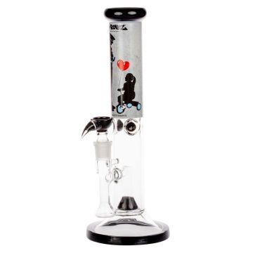 G-Rollz Banksy Straight Tube Percolator Bong | Speeding Tricycle | side view 1