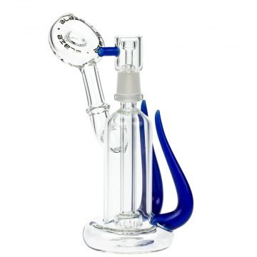 Blaze Glass Concentrate Oil Bubbler with Showerhead Diffuser | Blue - Side View 1
