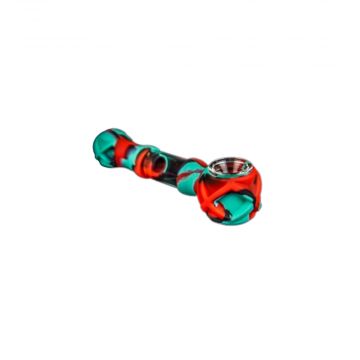 3 Gates Global Hybrid Silicone and Glass Spoon Pipe | Blue/Red