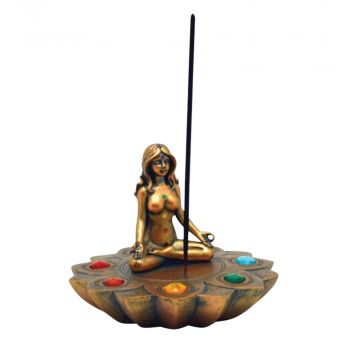 Bronze Chakra Stones Incense Burner