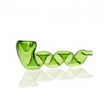 Twisted Glass Hand Pipe | Green 