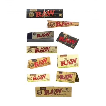 4 Pack Sampler 1 1/4 Size RAW Organic & ELEMENTS Ultra Thin Rice Rolling  Paper
