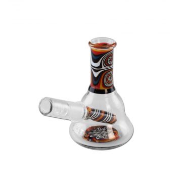 Black Leaf Multi-Colored Swirl Mini Dab Rig with Nail | side view 1