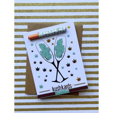 KushKards One Hitter Greeting Cards | Congrats Champagne Buds