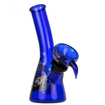 Cheech and Chong Mini Glass Beaker Bong | Blue - Front View 