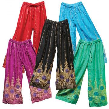 Palazzo Pants with Gold Print