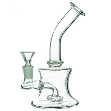 LA Pipes Bent Neck Travel Size Hybrid Dab Rig | Side view 1