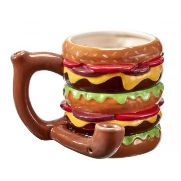 Ceramic Double Cheeseburger Pipe Mug | 18oz