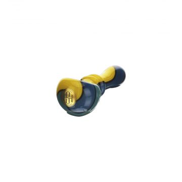 High Society Helia Premium Wig Wag Spoon Pipe | Yellow/Blue