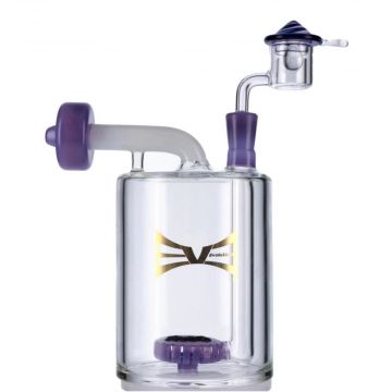 Evolution Money Jar Dab Rig with Banger and Carb Cap | Purple | Side view 1
