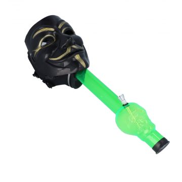 Anonymous Gas Mask Bong with Skull Tube | Black Gold