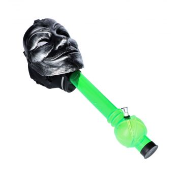 Anonymous Gas Mask Bong with Acrylic Bubble Tube | Silver